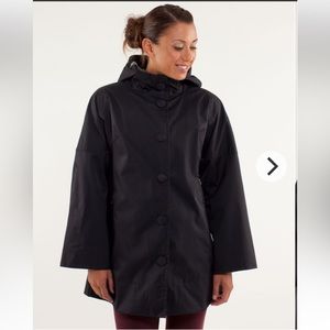 lululemon athletica Black Hooded Raincoat Jacket